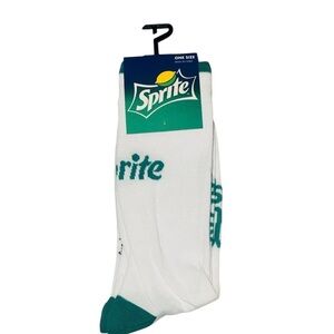 Sprite White and Green Casual Socks One Size